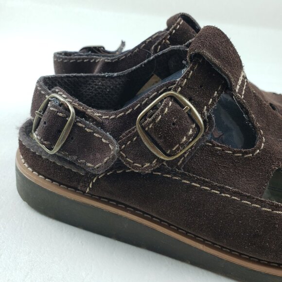 Vintage Leather Craft Chunky Fisherman Sandal Womens 10 Brown Platform Y2K 90s - Picture 4 of 16